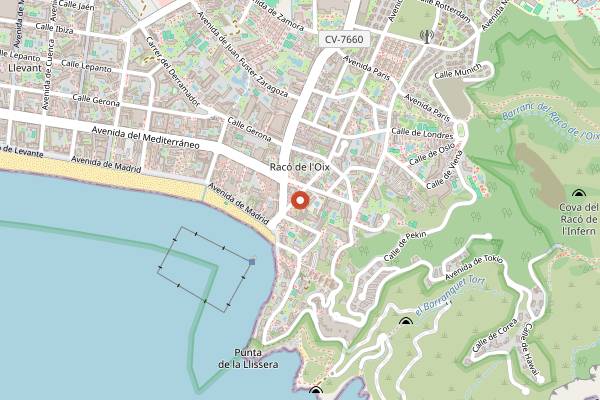 Map showing La Terrasse in Benidorm