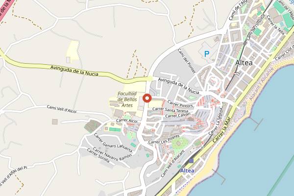 Map showing Cervezas Althaia in Benidorm