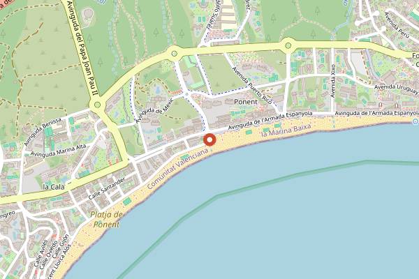 Map showing Aruba Gastrolounge in Benidorm