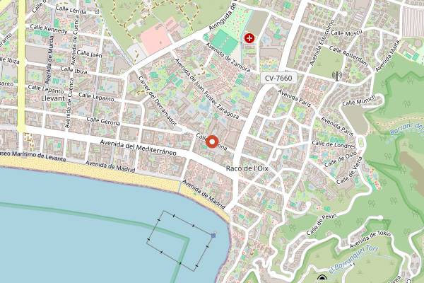 Map showing Bar Marianos in Benidorm