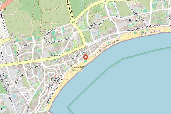 Map showing Bolikki in Benidorm