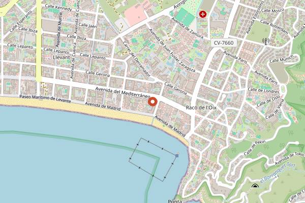 Map showing Ray's 2 Fish and Chips in Benidorm