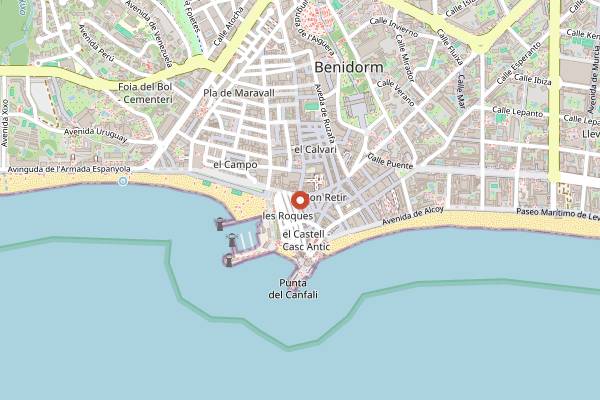 Map showing La Tapería Aurrera in Benidorm