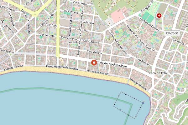 Map showing Tiffin in Benidorm