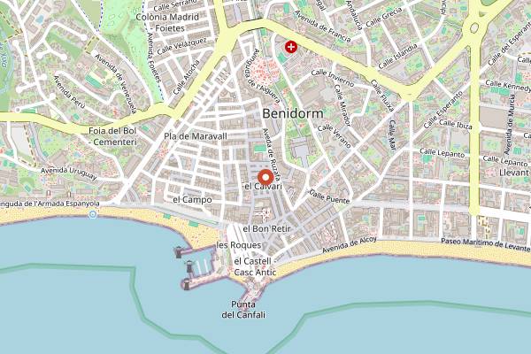 Map showing La Fava in Benidorm