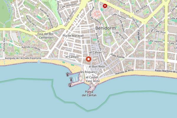 Map showing Mercado Municipal de Benidorm in Benidorm