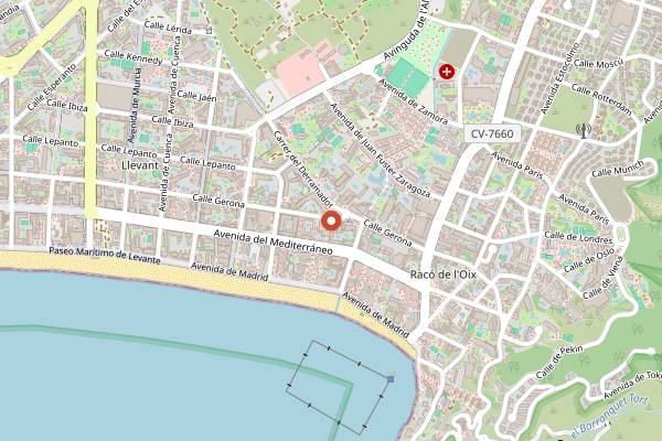 Map showing Morgan Tavern in Benidorm