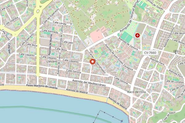 Map showing Sinatras in Benidorm