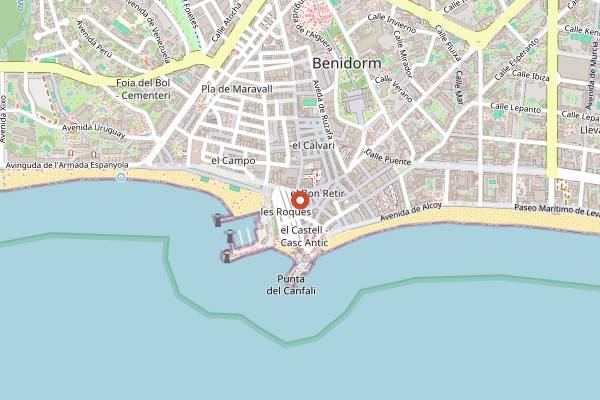 Map showing Brasería Aurrera in Benidorm