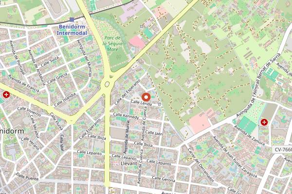 Map showing Casa Toni in Benidorm