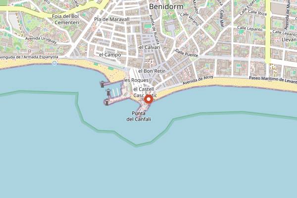 Map showing D-Vora in Benidorm