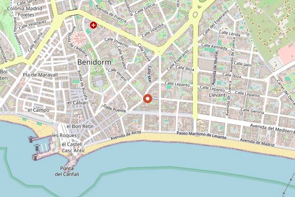 Map showing Gigis Pasta in Benidorm