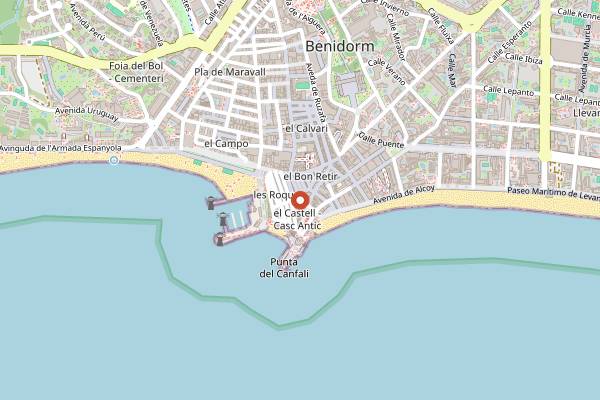 Map showing La Tabernita del Sur in Benidorm