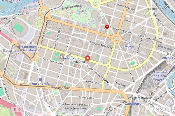 Map showing Martina de Zuricalday in Bilbao