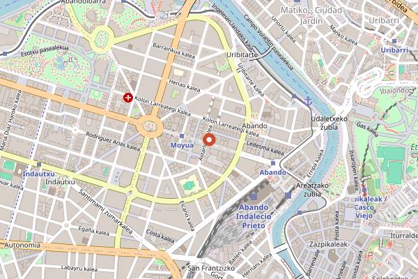 Map showing Pasteleria Arrese in Bilbao