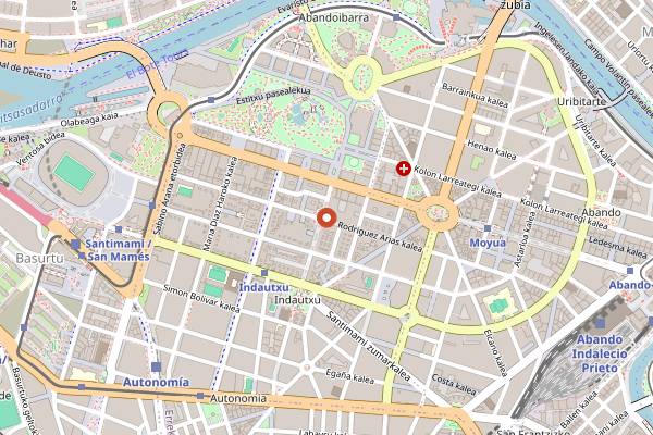 Map showing Pasteleria Don Manuel in Bilbao