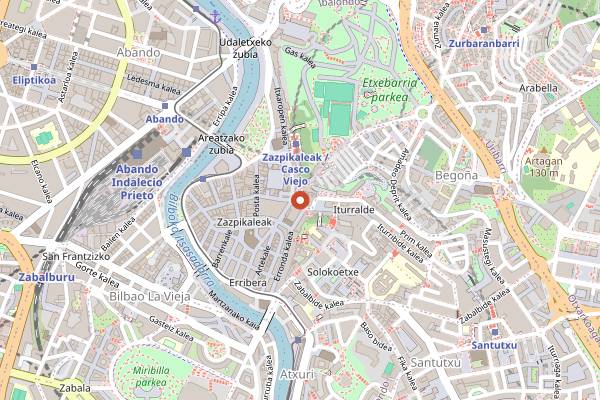 Map showing Bar Plaza Unamuno in Bilbao