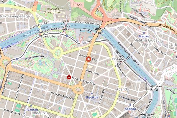 Map showing La Mula de Moscú in Bilbao