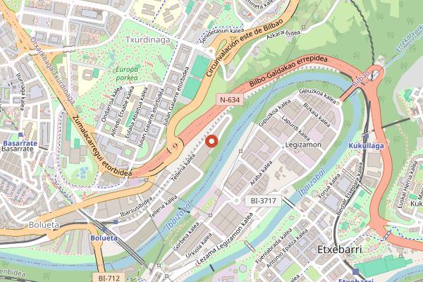 Map showing La Salve in Bilbao