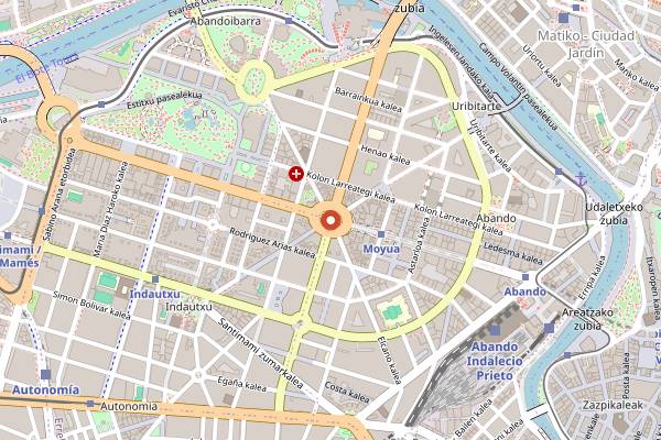 Map showing Laugar Brewery in Bilbao