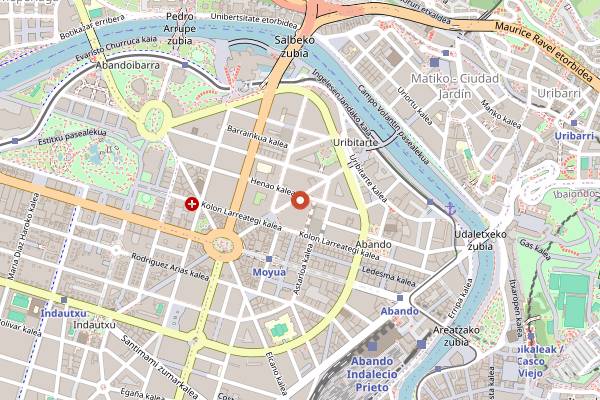 Map showing East Crema Coffee Ercilla in Bilbao