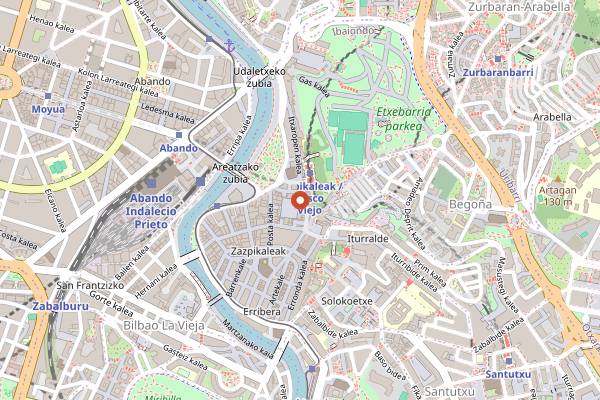 Map showing Sorginzulo in Bilbao