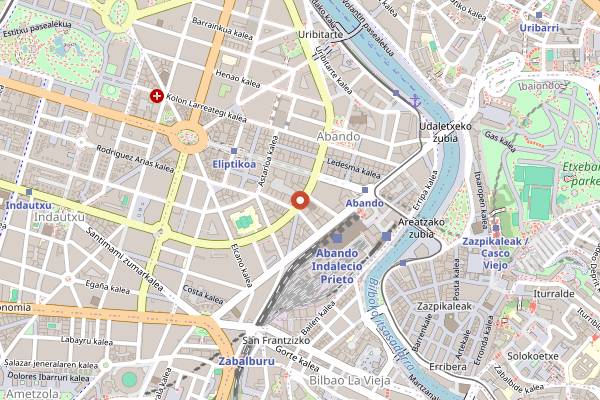 Map showing The Dreams Café in Bilbao