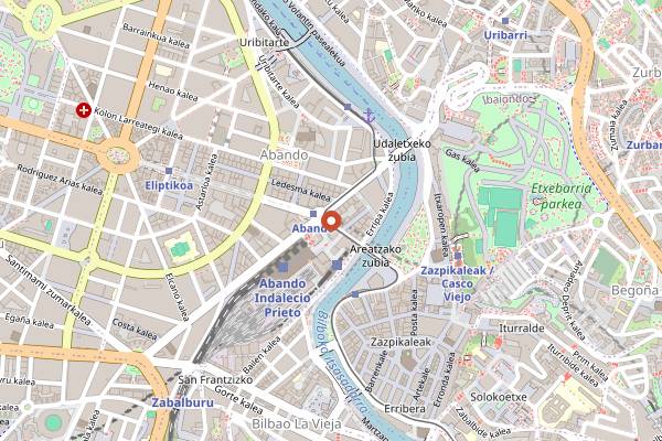 Map showing La Casa del Ibérico in Bilbao