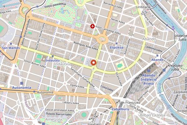 Map showing La Rubia in Bilbao