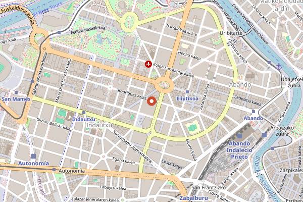Map showing Restaurante Don Angelo in Bilbao