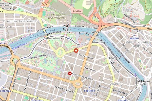 Map showing Rongorri in Bilbao