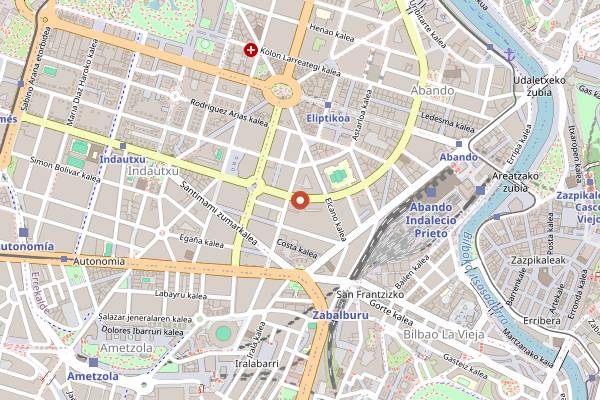 Map showing Acomerypunto in Bilbao