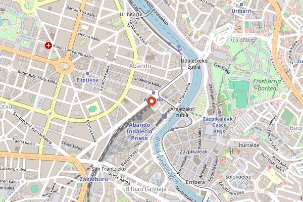Map showing La Parada de Bilbao in Bilbao