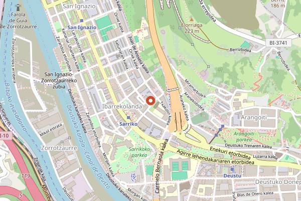 Map showing where the festival is in Bilbao