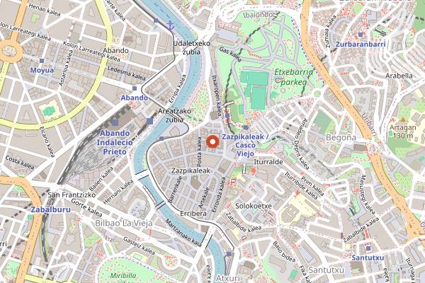 Map showing Feria de Santo Tomas in Bilbao