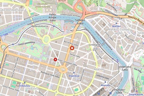 Map showing Restaurante Zapirain in Bilbao
