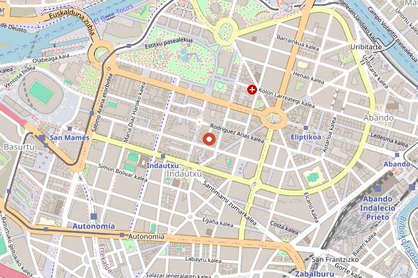 Map showing Asador Indusi in Bilbao