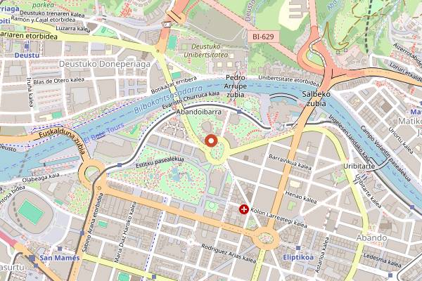 Map showing Oceanico Sushi Bar in Bilbao