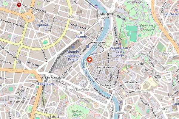 Map showing Pizza Vía in Bilbao