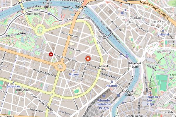 Map showing Mercado del Ensanche in Bilbao