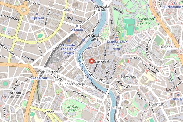 Map showing Asador Sutegi in Bilbao