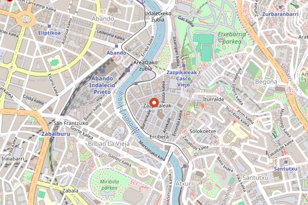 Map showing El Txoko Berria in Bilbao