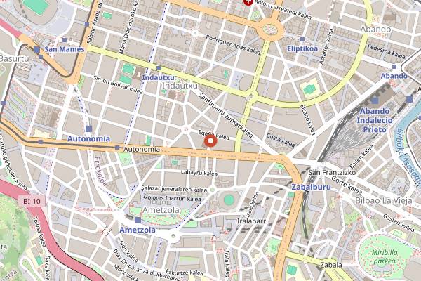 Map showing Kerren Asador in Bilbao