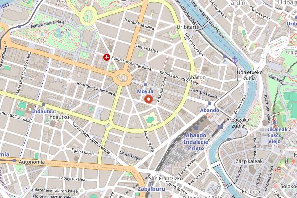 Map showing La Vina del Ensanche in Bilbao