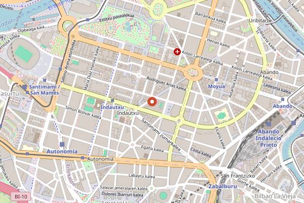 Map showing Mina in Bilbao