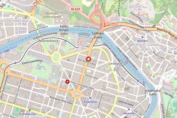 Map showing Odoloste in Bilbao