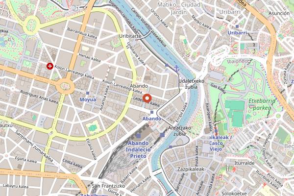 Map showing Cafe Iruna Pinchos Morunos in Bilbao
