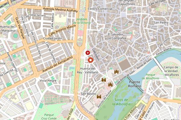 Map showing Churrería Victoria in Córdoba