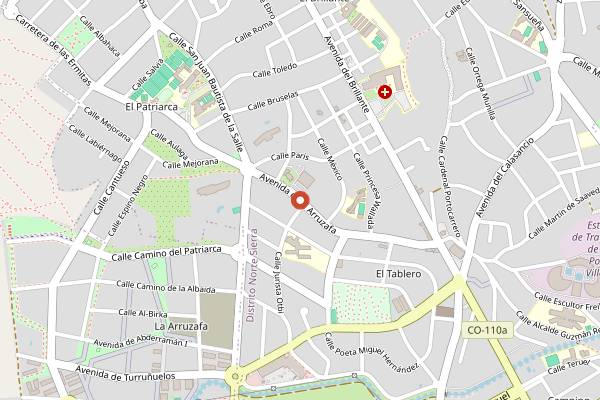 Map showing Panadería El Brillante in Córdoba