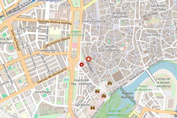 Map showing Taberna Ágora Casa Bravo in Córdoba